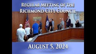 Regular Meeting of the Richmond City Council on August 5, 2024