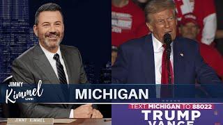 "Kimmel's Comedy Gold: Roasting Trump’s Rally in Michigan!"