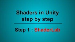 Shaders in Unity, Step 1 : Shaderlab