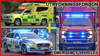  Police, Ambulances and Fire engines/trucks responding in Sweden 2024 