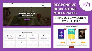 Complete Responsive Book Store Website Design With Admin Dashboard || HTML CSS JavaScript PHP MySQL