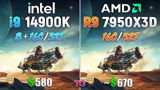 Core i9 14900K vs Ryzen 9 7950X3D - Test in 10 Games