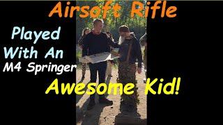Giving An Airsoft Rifle To A Kid Airsoft #SHORTS