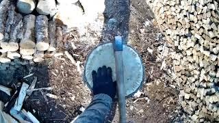 ДРОВА. Процесс колки дров Wood splitting process