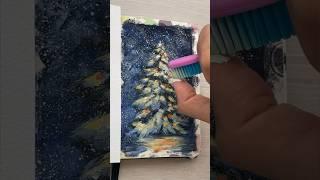 Dreamy Christmas Tree painting #art #gouache #painting #christmastree