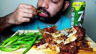 Mashallah full chicken curry green chilli with 7up!!!Hungry piran