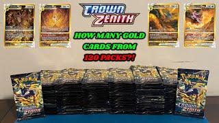 How many GOLD CARDS can I pull out of 120 PACKS of CROWN ZENITH!! (pokemon card opening)