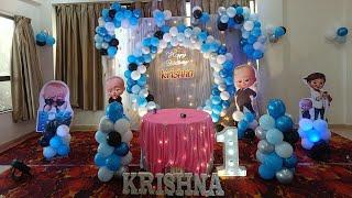 Balloon decoration tutorial  Birthday decoration ideas  Boss baby theme decoration tutorial