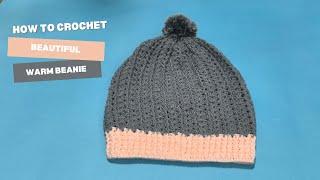 Easy & Warm Crochet Beanie Tutorial for Beginners | Quick Winter Hat Pattern