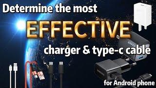 Determine the most effective charger and TYPE-C cable for your Android phone (watts/amp tester)