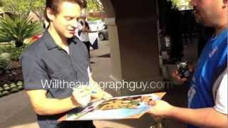 Jacob Pitts signing autographs