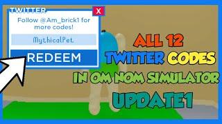 ALL 12 TWITTER CODES IN OM NOM SIMULATOR