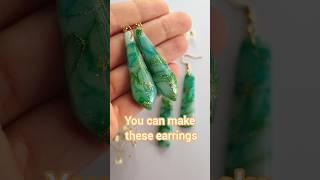 making polymer clay earrings | ink technique #videotutorial #diyearrings #howtomake #polymerclay