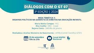 Diálogos com o GT 07: Desafios políticos na garantia de direitos na educação infantil