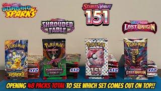 Opening 48 PACKS from 4 INCREDIBLE SETS to hunt for RARE POKEMON CARDS!! + GIVEAWAY!!