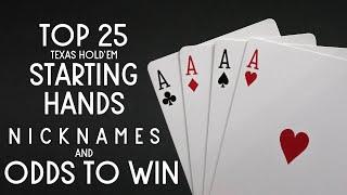 Learn Poker Basics ️️️️ Texas Hold'em Starting Hands, Nicknames, and Odds to Win