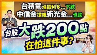 【台積電漲價利多...下跌!?中信金搶親新光金...也跌!?台股大跌200點，在怕這件事？】2024.08.21 台股盤後 (CC字幕)