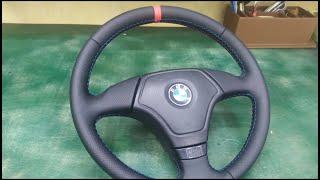 Перетяжка руля Bmw E34 E36 своими руками экокожа.(Do-it-yourself Bmw E34 E36 steering wheel wrap)