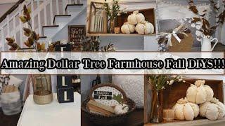 DOLLAR TREE FALL FARMHOUSE DIYS | HIGH END FALL DECOR!