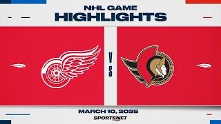 NHL Highlights | Red Wings vs. Senators - March 10, 2025