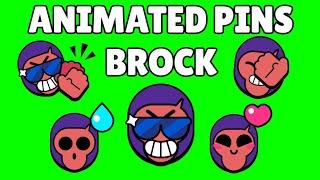 Old Brock Pins (Animated) | Brawl Stars | Green Screen