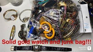 Solid gold watch and junk bag search thrift store finds