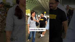 Aamir Khan with his gf Gauri Spratt at the airport 🫶#aamirkhan #gaurispratt