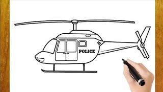 How To Draw A Helicopter - Easy Helicopter drawing step by step