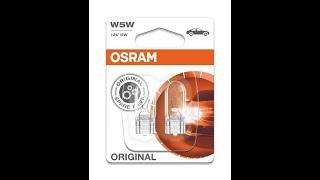 Автомобильные лампы вспомогательного освещения 12V Osram W5W Original, part number 2825-02B.