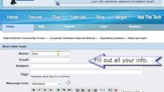 The quick and dirty way of Asking a Question on the ClearTechInfo.com Computer Help Forums