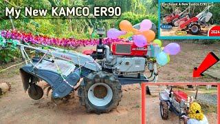 My New KAMCO ER90 Power Tiller Pooja Before Start Puddling Work || Buying a new power tiller in 2024