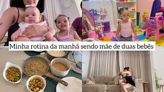 MINHA ROTINA DA MANHÃ SENDO MÃE DE DUAS | FIZ ALMOÇO 