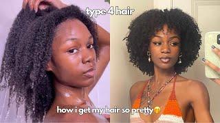 my wash day routine in 2024🫧 type 4 natural hair wash & go