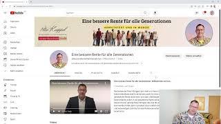 Neuer Youtube-Kanal: Eine bessere Rente für alle Generationen