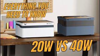 Every Difference between WeCreat 40w and 20w Laser Engravers