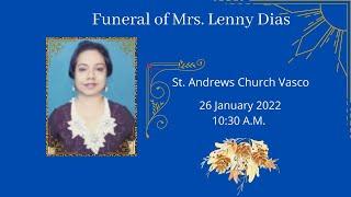 Funeral of Mrs. Lennie Dias | St. Andrews Church Vasco