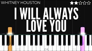 Whitney Houston - I Will Always Love You | EASY Piano Tutorial