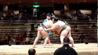 Komanokuni (5-0) - Hokaho (4-1) , Sumo : Hatsubasho '14