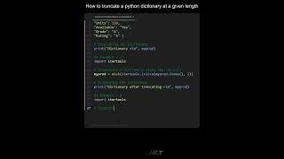 How to truncate a python dictionary at a given length in Python | Python Examples | Coding Tutorial