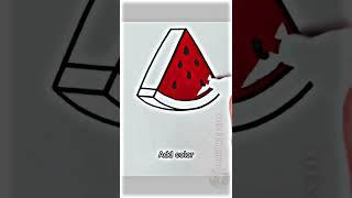 Easy Watermelon piece Drawing For Kids | Art Ideas | Art's Of Munna #shorts #youtubeshorts #art