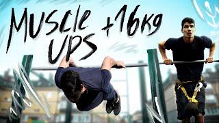 MUSCLE UPS! ВЫХОД СИЛОЙ с гирей 16 кг! Это было невероятно трудно. #4