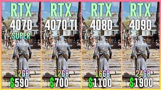 RTX 4070 SUPER vs RTX 4070 TI vs RTX 4080 vs RTX 4090 - Test in 20 Games