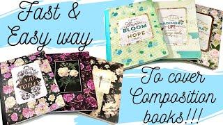 Fast & Easy Composition Book Covering - Lyric Lover Crafts Technique Share!