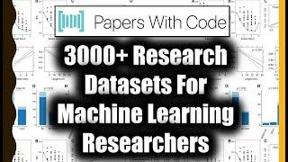 3000+ Research Datasets For Machine Learning Researchers By Papers With Code