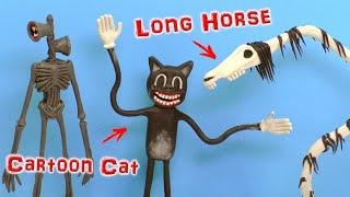 CARTOON CAT  и LONG HORSE Страшилки от Тревора Хендерсона | Видео Лепка