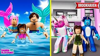 FAMÍLIA de SEREIAS vs FAMÍLIA de UNICÓRNIOS - BROOKHAVEN  RP | Roblox