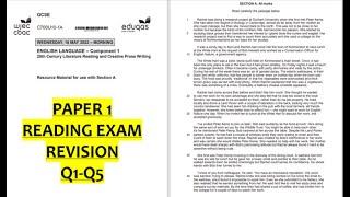 EDUQAS Paper 1 Reading Q1-Q5 walkthrough 2024 - GCSE English Language