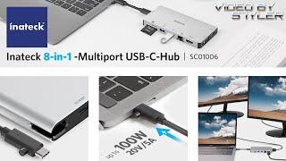 Inateck 8-in-1 Multiport USB C Hub | Supports 100W, HDMI, RJ45, USB 3.0, SD/MicroSD (SC01006)「S7YLER