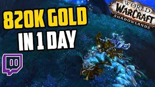 I FARMED 820K GOLD IN 12 HOURS! Shadowlands Goldfarm