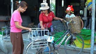 make a new bike seat for the baby. harvest vegetables to sell at the market/finish the pig house